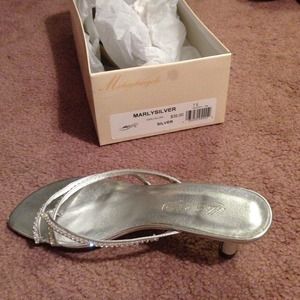 Silver kitten heel bridesmaid shoes