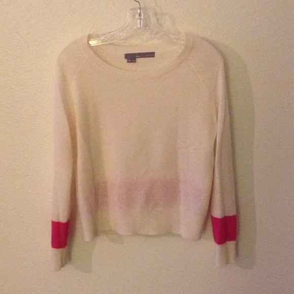 Reduced!! Ivory + Pink Cashmere Sweater