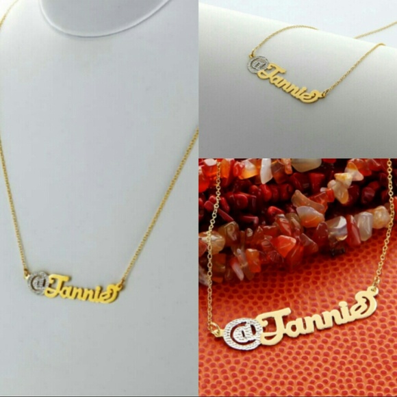 @Name Necklace with Rhodium Accent