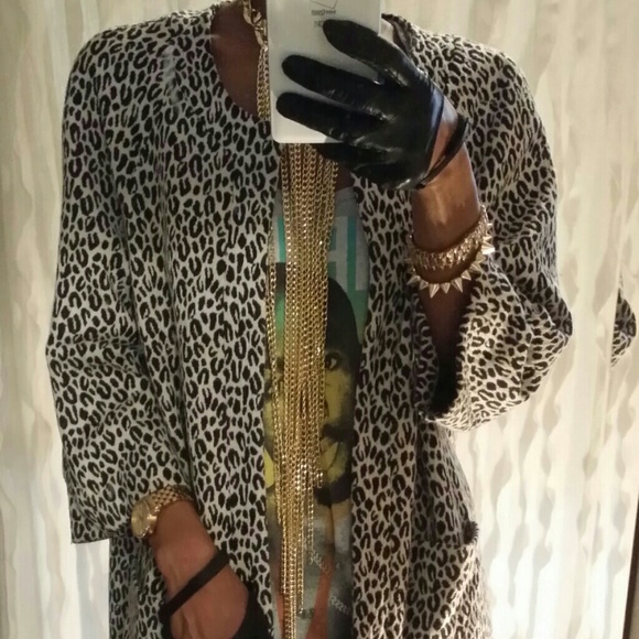 Animal print light weight coat