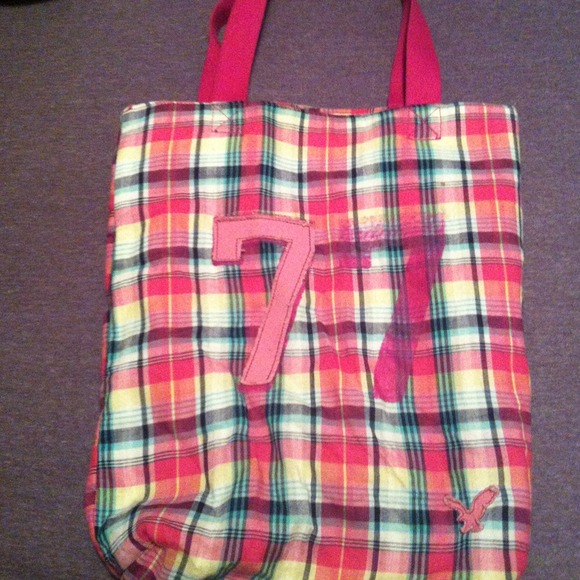 American Eagle Plaid Tote!