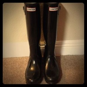 Black Hunter Rain Boots Galoshes Size 8 Womens