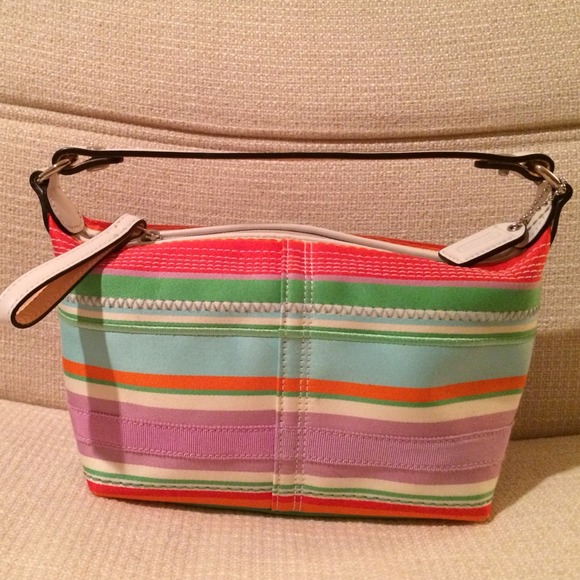 SOLD IN BUNDLE  Authentic Coach stripe purse.