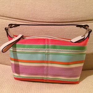SOLD IN BUNDLE  Authentic Coach stripe purse.