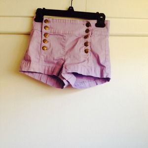 Purple High-Waisted Shorts