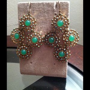 Stella & Dot Garden Party Earrings Green