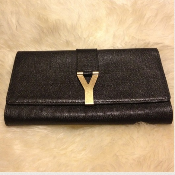 Authentic black ysl clutch
