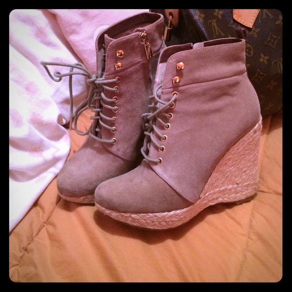 Michael Kors wedge lace up booties