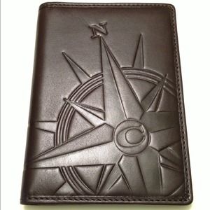 Coach Compass Embossed Leather Passport Case