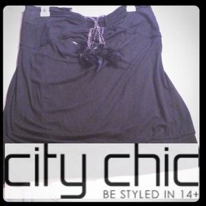 City Chic feather tube top