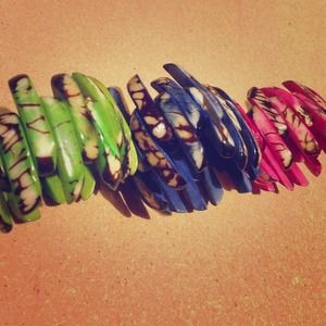 Polished wood bracelets