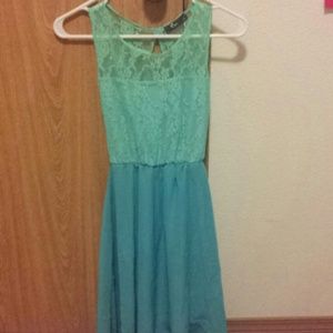 Teal color dress