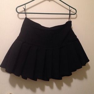 Pleated Black Miniskirt
