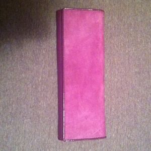 Purple suede and patent aldo clutch!