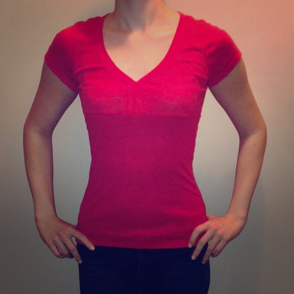 Red V-neck Tee