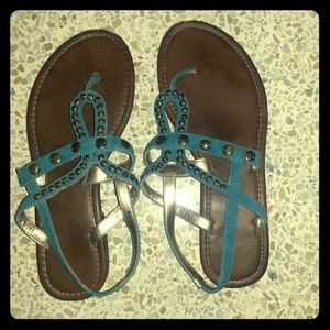 Teal studded sandles!