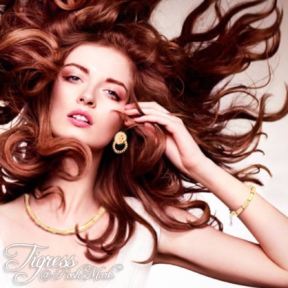 Fierce Gold Lion Head Curb Chain Earrings