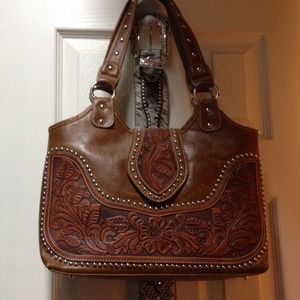 Tooled handbag