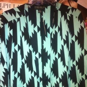 Forever 21 Aztec short sleeve cardigan 3x + size
