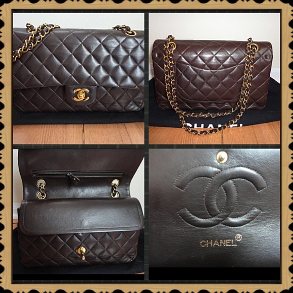 ⛔️SOLD⛔️Authentic Chanel flap brown lambskin chain