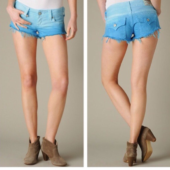 True Religion Joey cut off ombré shorts NWT