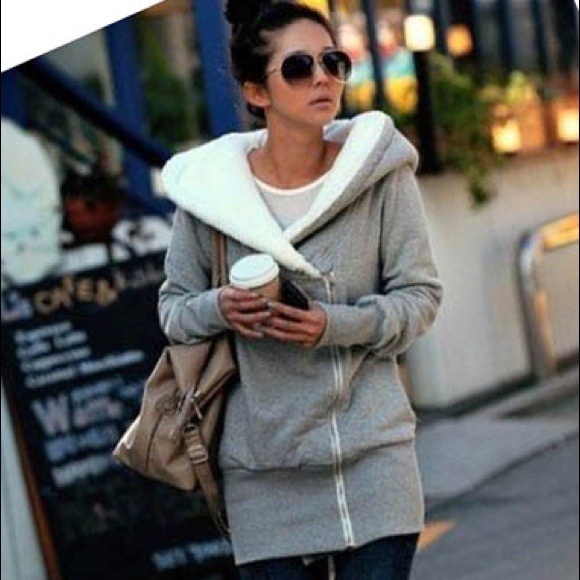 Corduroy Neck Long Sleeve Zipper Cotton Hoodies