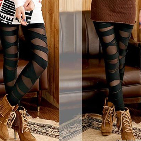 Black Ripped Leggings