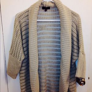 Long tan open cardigan