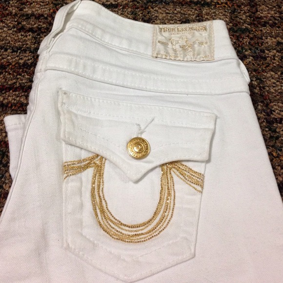 White True Religion Jean w/ Gold