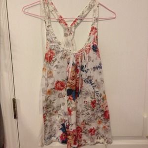 Flowered racerback tank