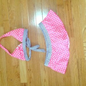 Pink pika dot swimsuit w/skirt