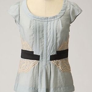 Anthropologie Floreat Cinched Medallions Blouse