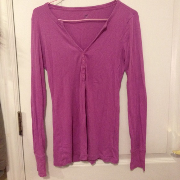 Purple buttoned long sleeved shirt