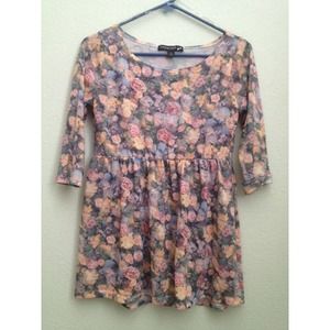 Vintage Floral Print Babydoll