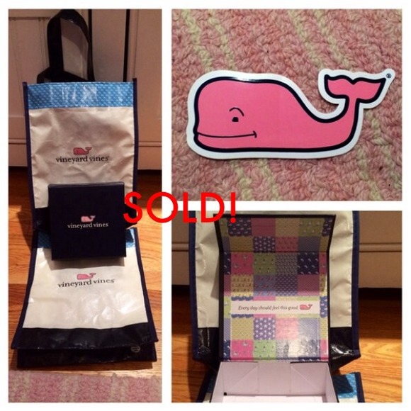 SOLD: VINEYARD VINES LOT! 2 Bags, 1 Box, 1 Sticker