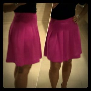 Pink fuschia pleated lined skirt
