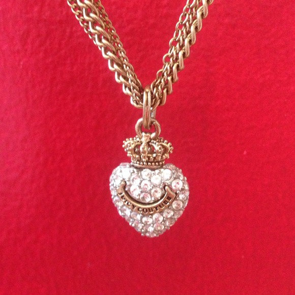 Juicy Couture pave heart necklace