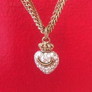 Juicy Couture pave heart necklace