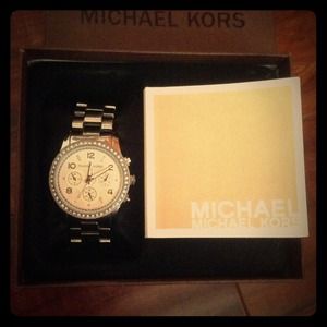 Michael Kors silver toned large watch