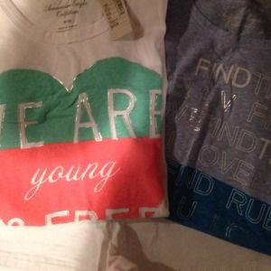 White shorts and AE t-shirts.