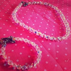 16.5 inch crystal necklace and bracelet