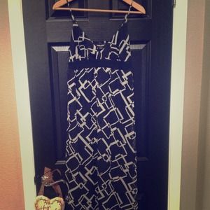 Black and white summer maxi dress