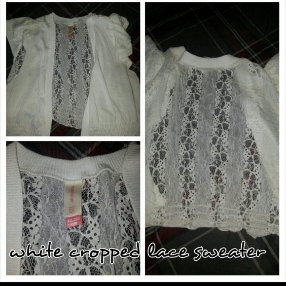 Cropped lace cardigan