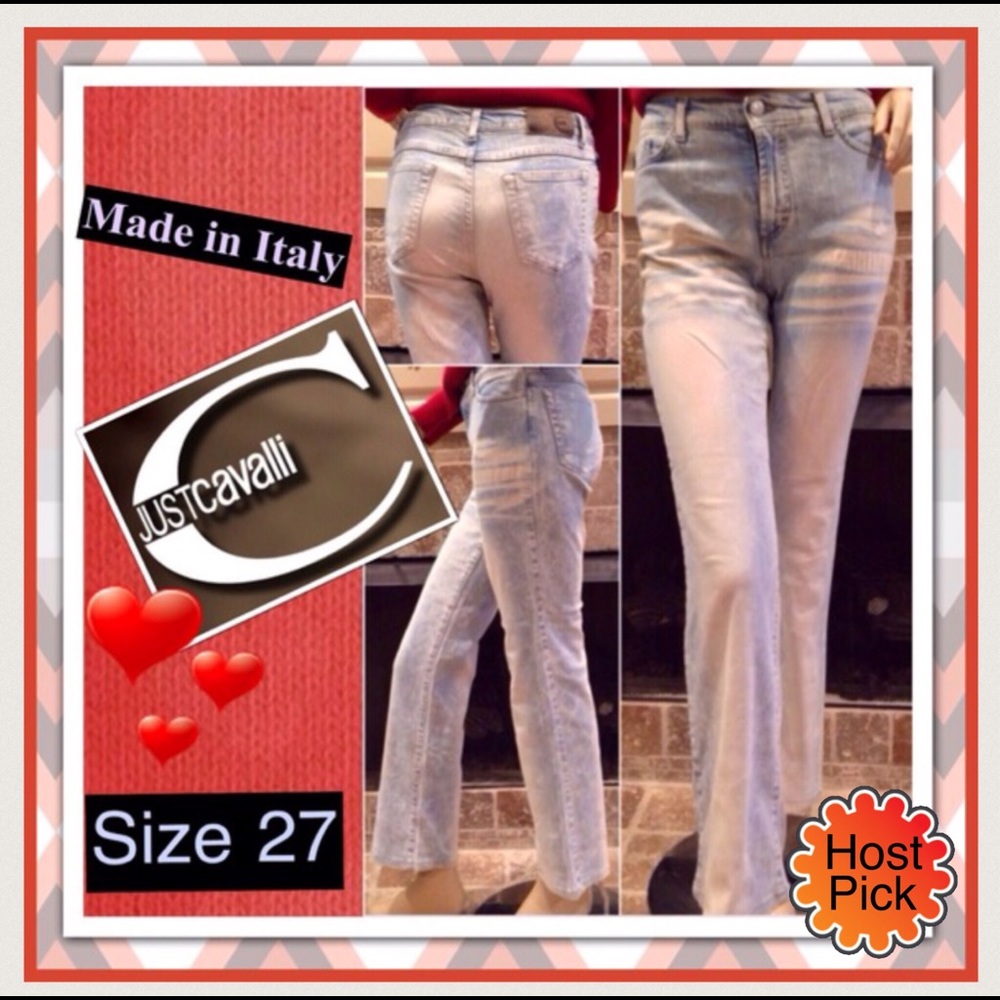 Just Cavalli Italian White washed Lt Blue denim 27