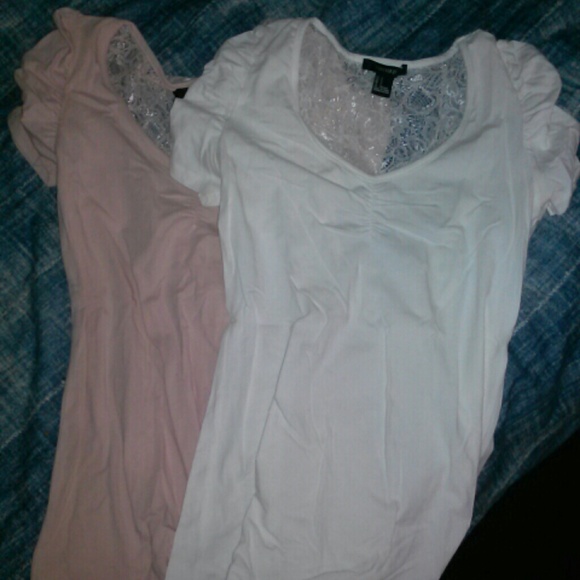 Peach and off white tops