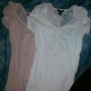 Peach and off white tops