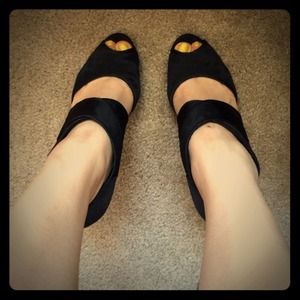 H&M black satin heels