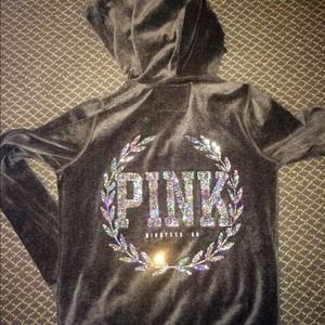 SOLD Victoria's Secret PINK Velour Bling  Hoodie