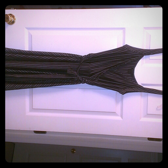 Express multi pinstripe cross front dress