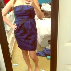 Express black and blue strapless dress size 2